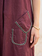 Burgundy Cotton Dobby Kurta & Afghani Salwar Co-Ord Set
