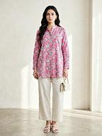 Karchobi pink floral print rayon shirt with casual and work wear style, featuring a vibrant floral pattern and comfortable fit.