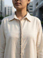 OFF-WHITE KURTA PANT CO-ORD SET - KARCHOBI